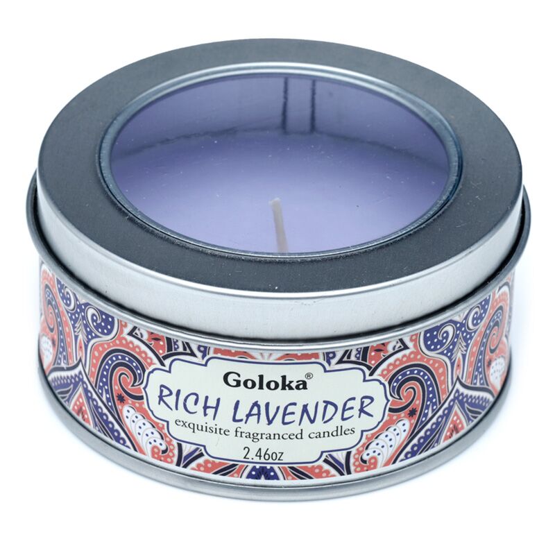 Goloka lavendel paraffine wax geurkaars in blik