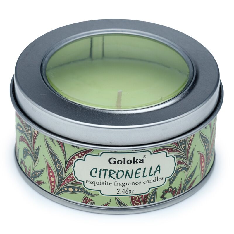 Goloka citronella paraffinewas geurkaars in blik