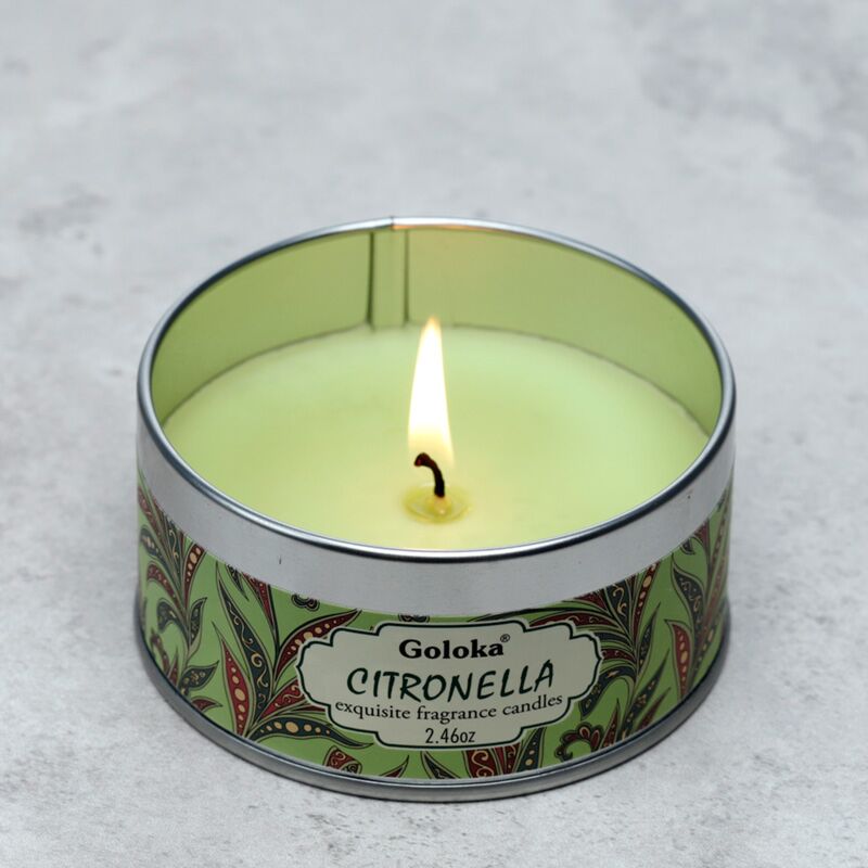 Goloka citronella paraffinewas geurkaars in blik