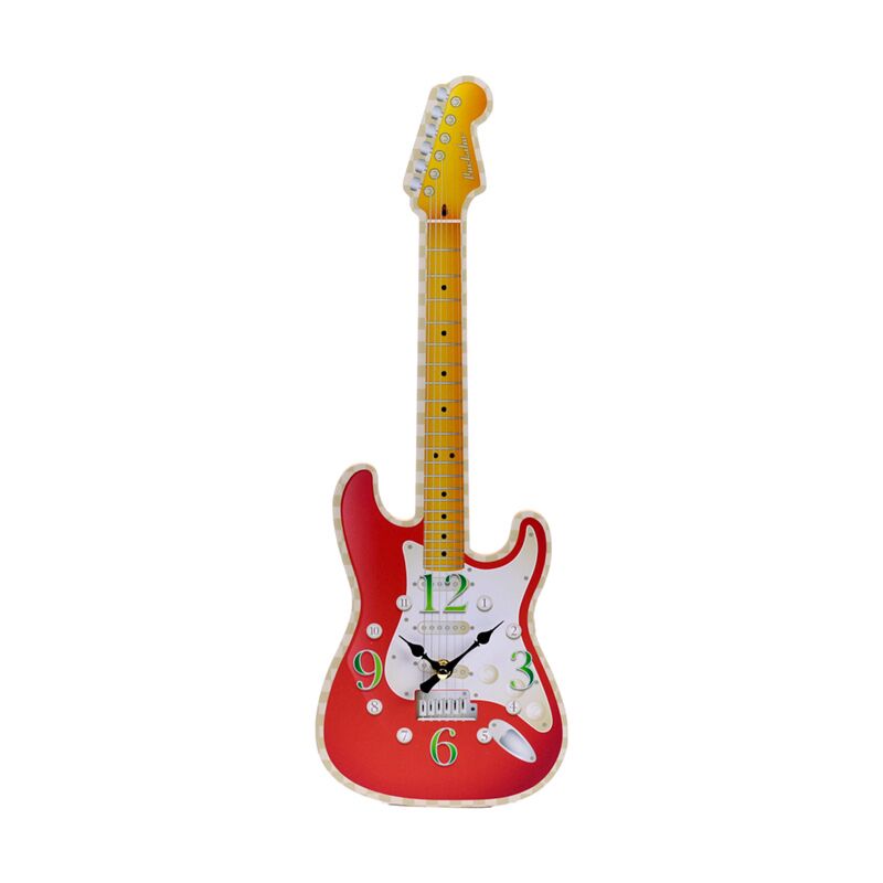 Guitaarvormige bedrukte klok