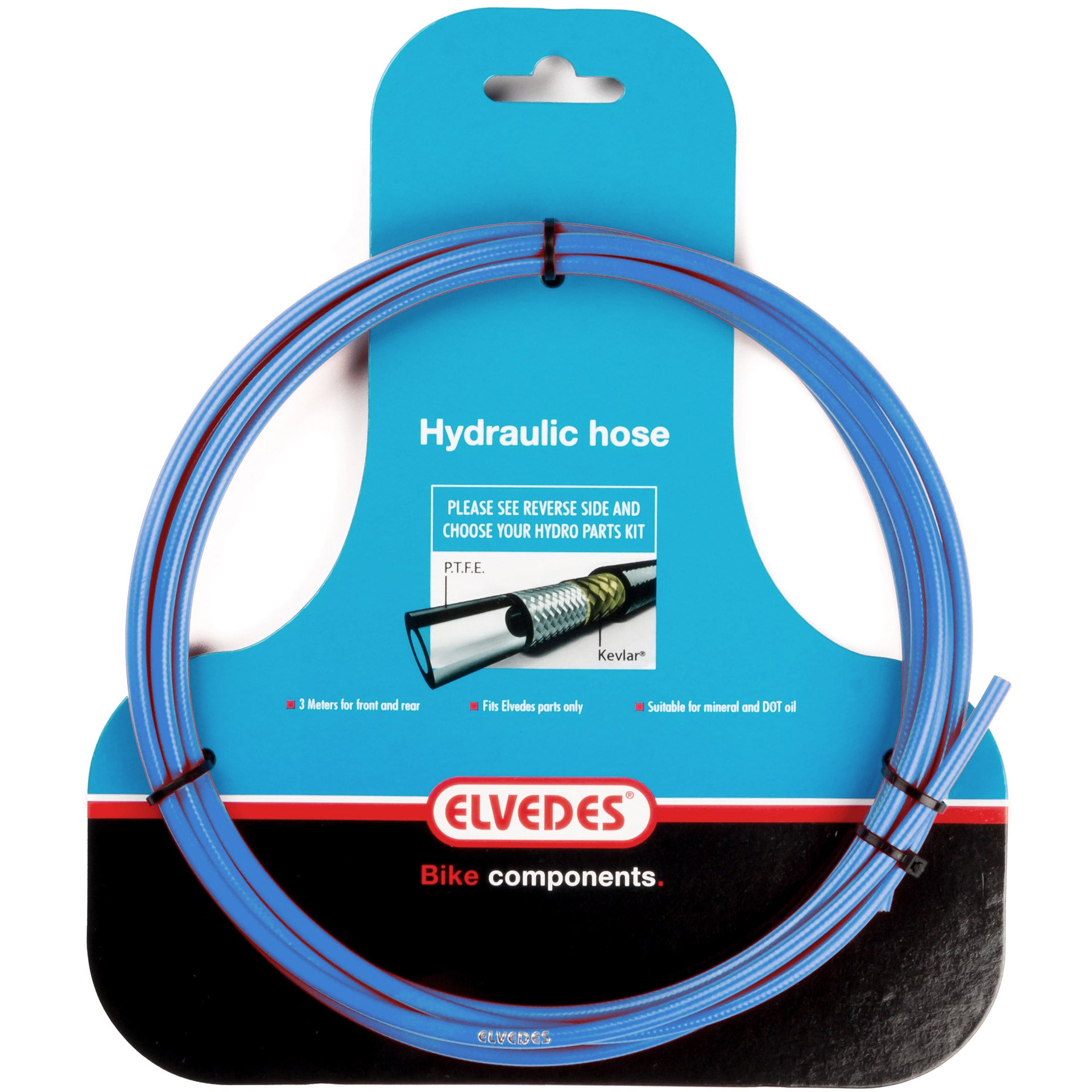 Elvedes Hydraulische leiding met PTFE voering en kevlar bescherming blauw (3 meter op kaart)