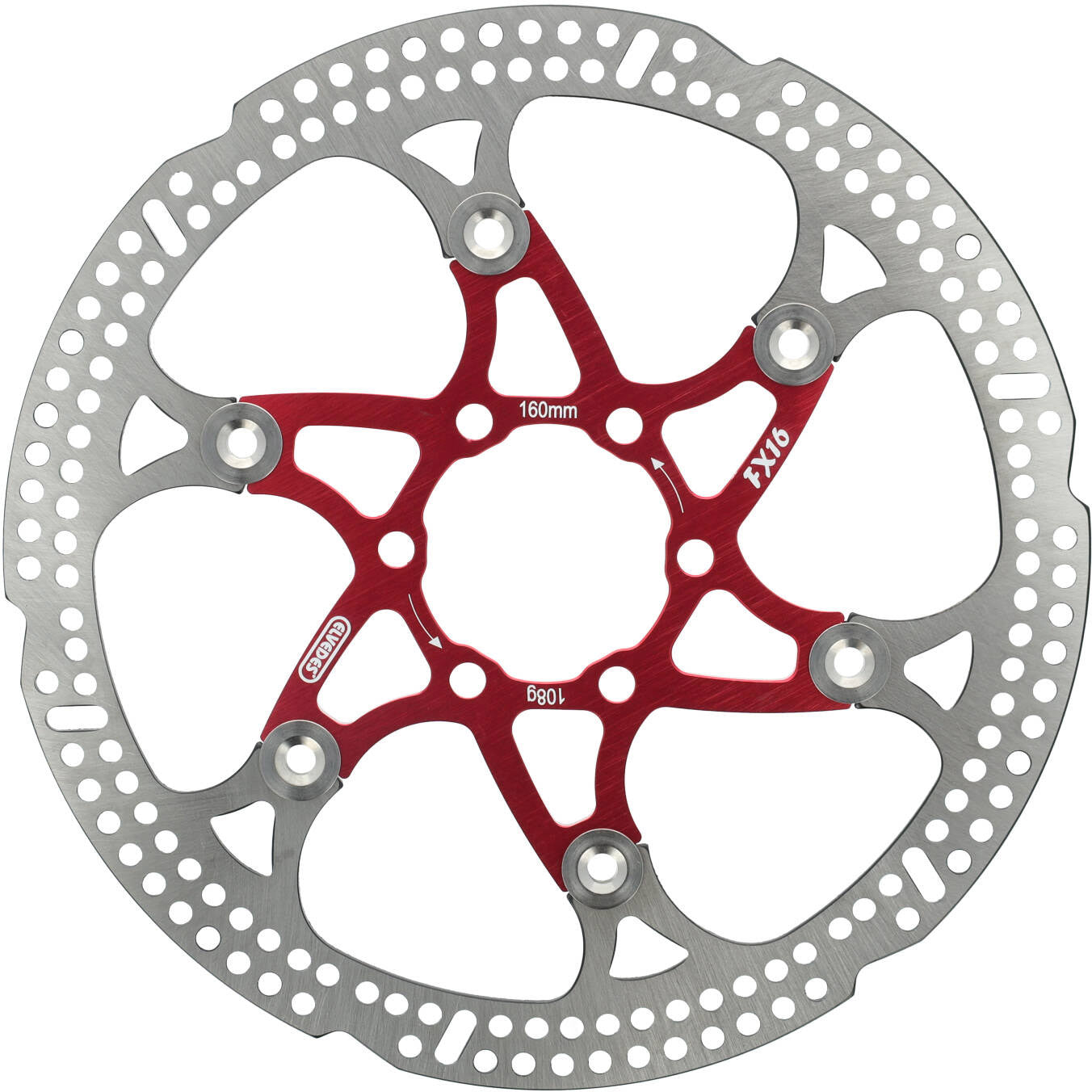 Elvedes rotor flottant 160mm 108g 6 trous + boulon rouge 2015148