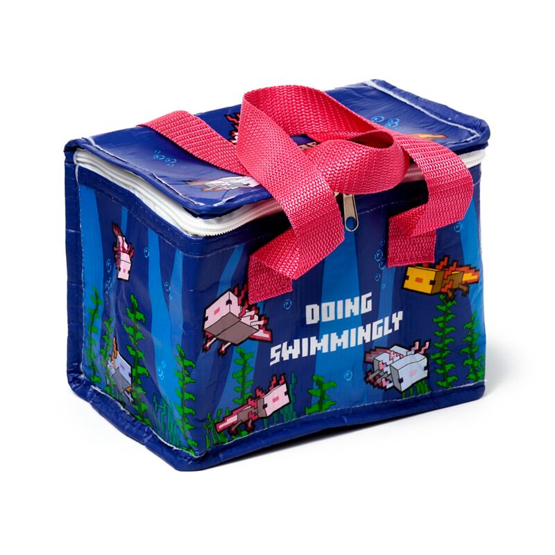 Minecraft axolotl rpet duurzame koeltas lunchtas