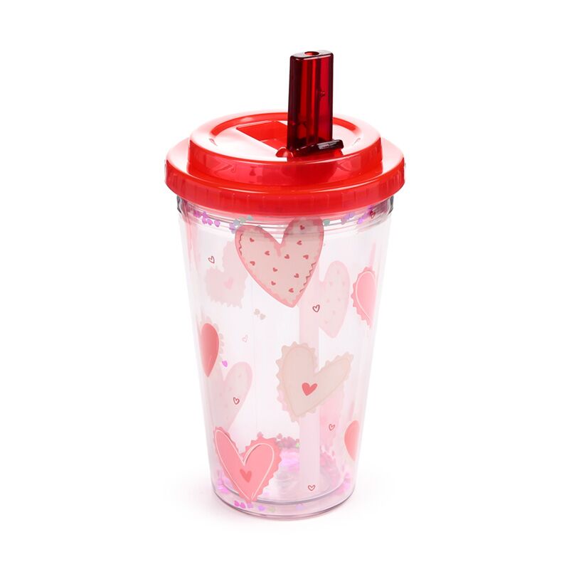 Amore hartjes breukbestendige duurzame dubbelwandige beker