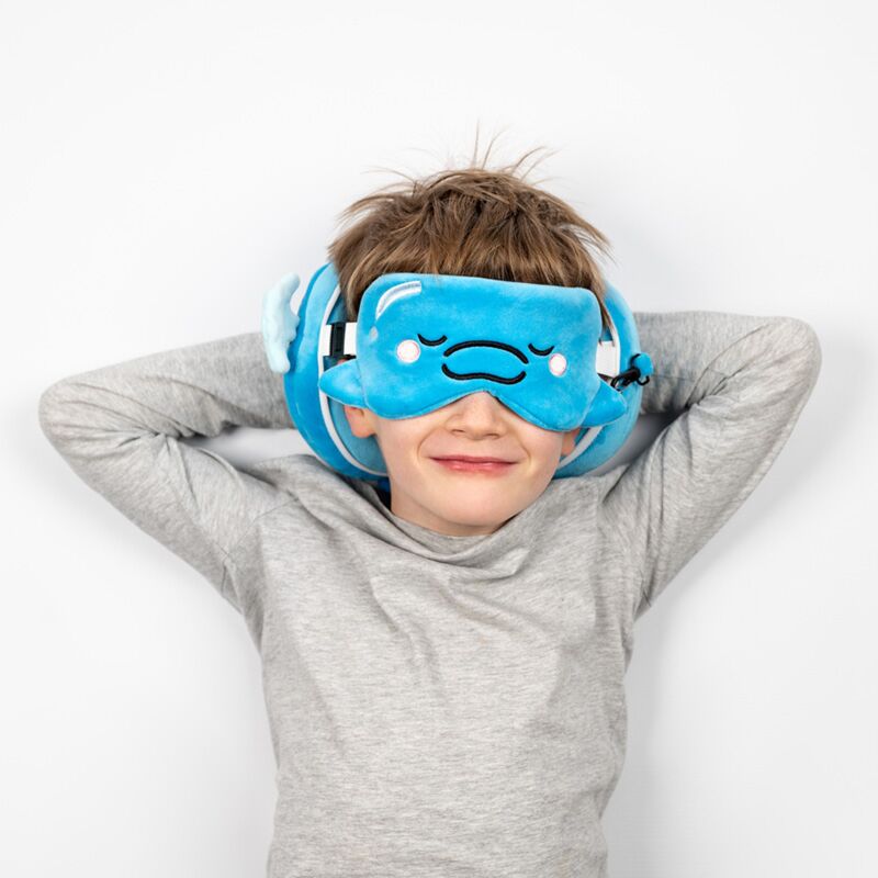 Ty relaxeazzz adoramals blu de dolfijn rond reiskussen slaapmasker