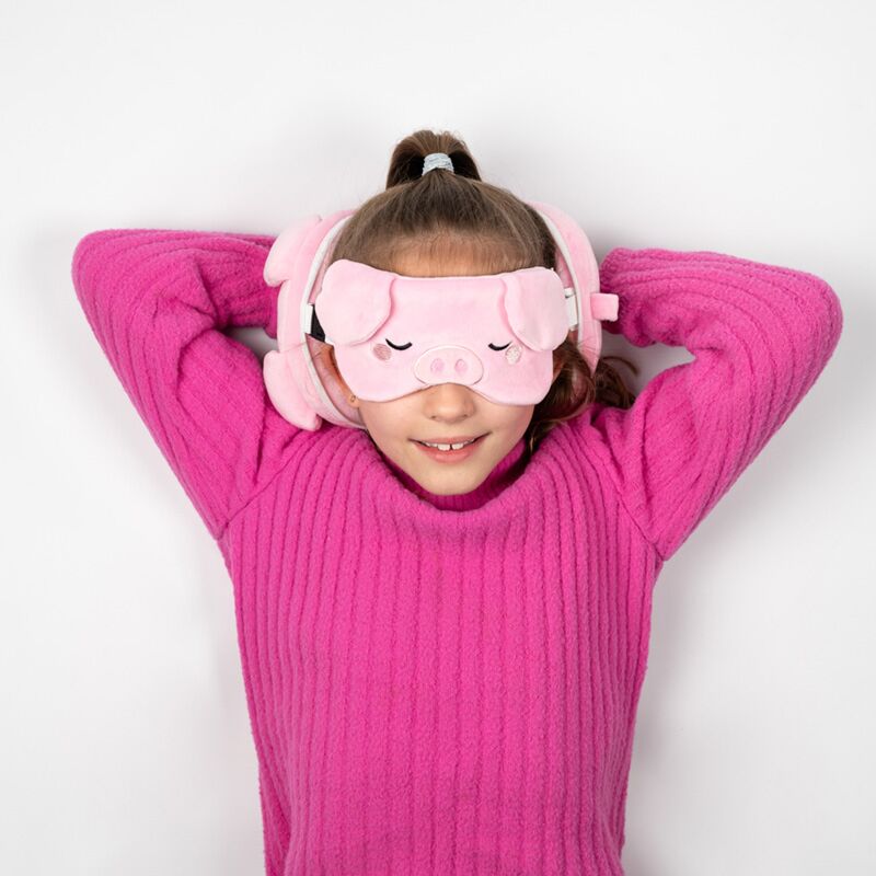 Ty relaxeazzz adoramals oliver het varken rond reiskussen slaapmasker