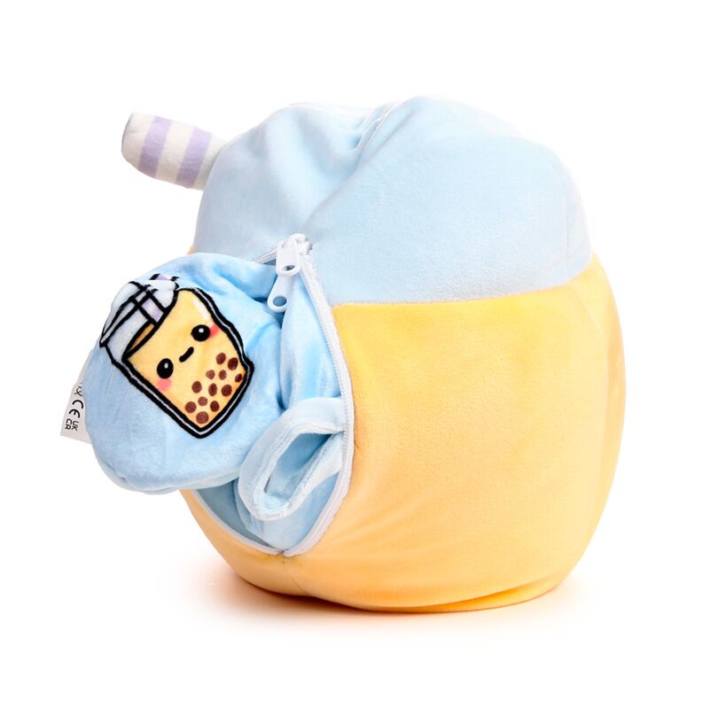 Swapseazzz foodiemals boba de bubble tea 2-in-1 pluche reiskussen