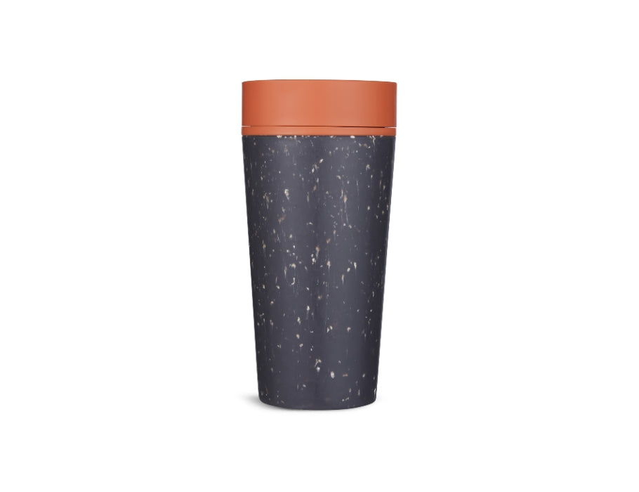 Circular co. koffiebeker - circular cup - zwart oranje - 340 ml