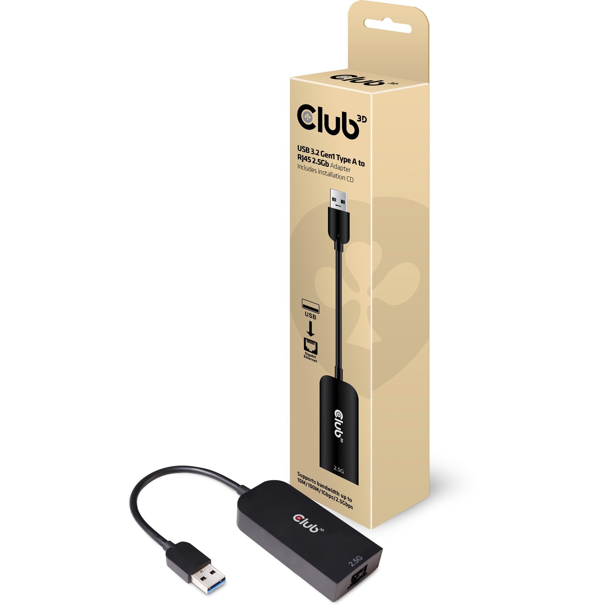 Club 3D Club 3D USB-A 3.2 Gen1 > RJ-45 2,5 Gbps
