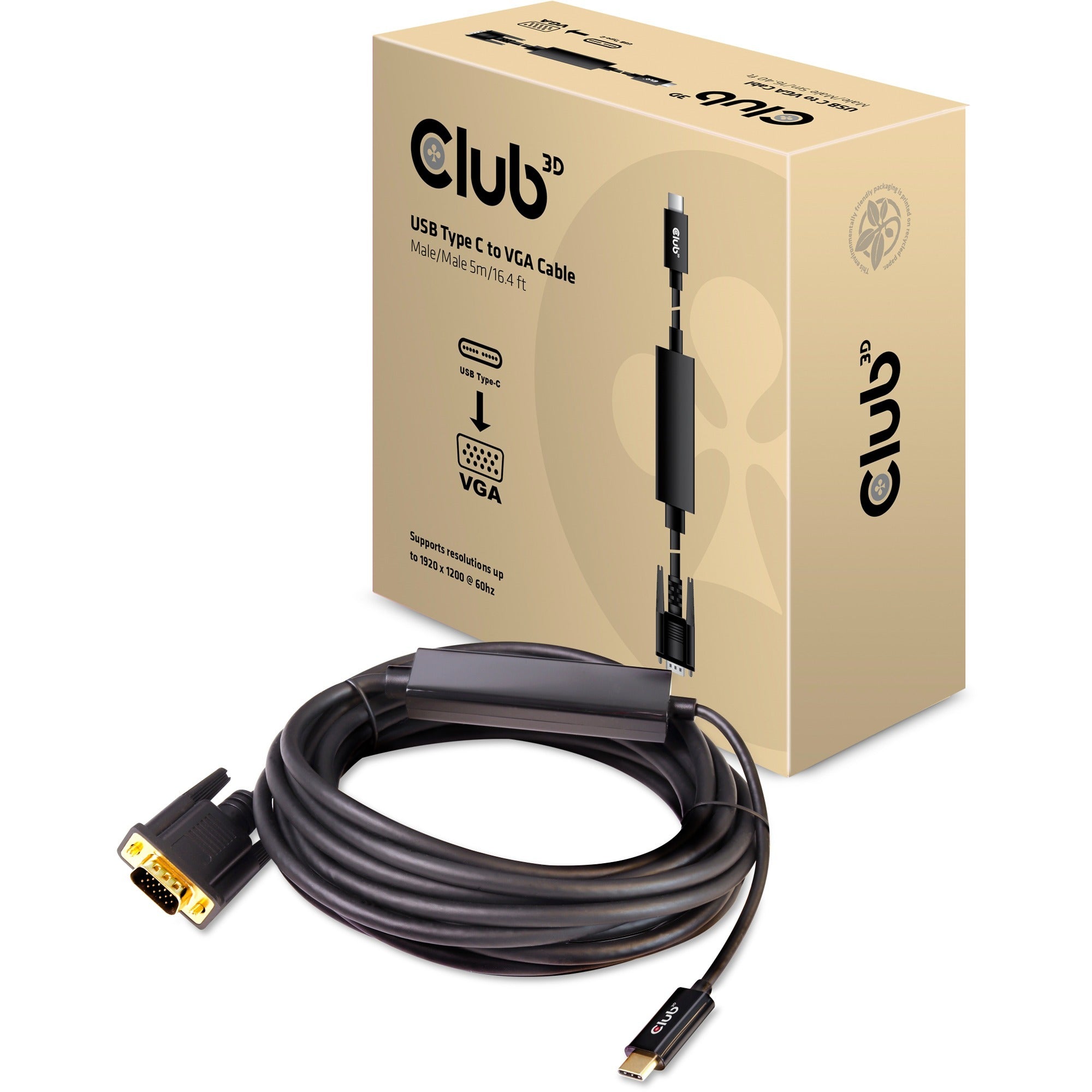 Club 3D Club 3D USB Type C VGA Actieve kabel