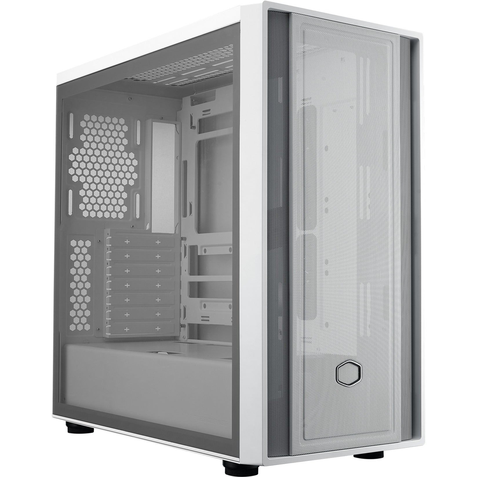 Cooler master masterbox 600 lite midi tower behuizing (wit | 2x usb-a | 1x usb-c | rgb | tempered glass)