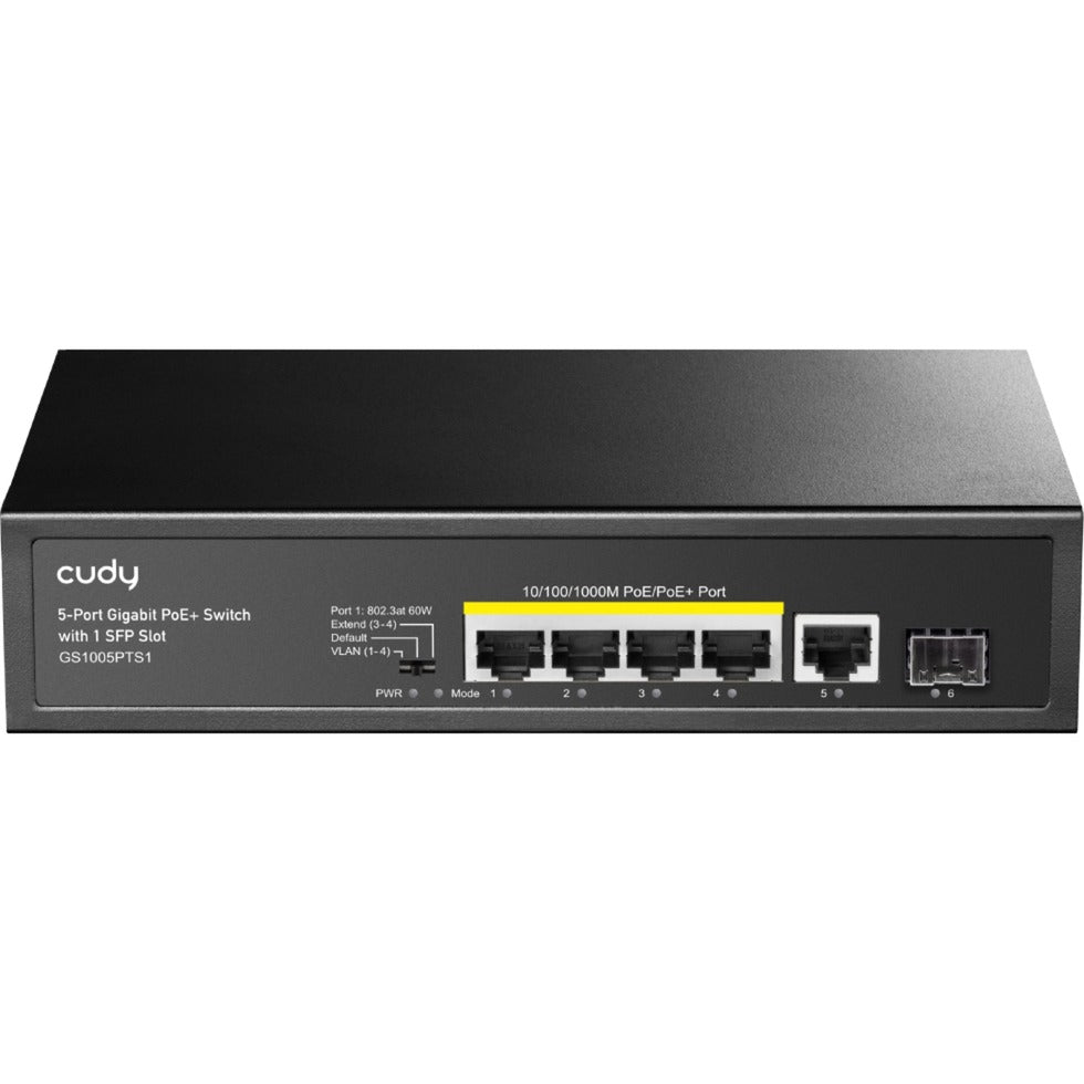 Cudy 5-poorts 10 100 1000 POE+-switch met 1 SFP-poort