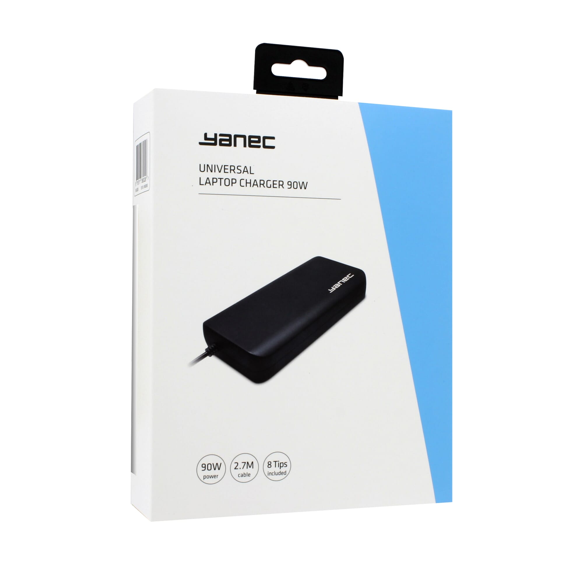 Universeel yanec universele laptop ac adapter 90w met 8 tips - zwart