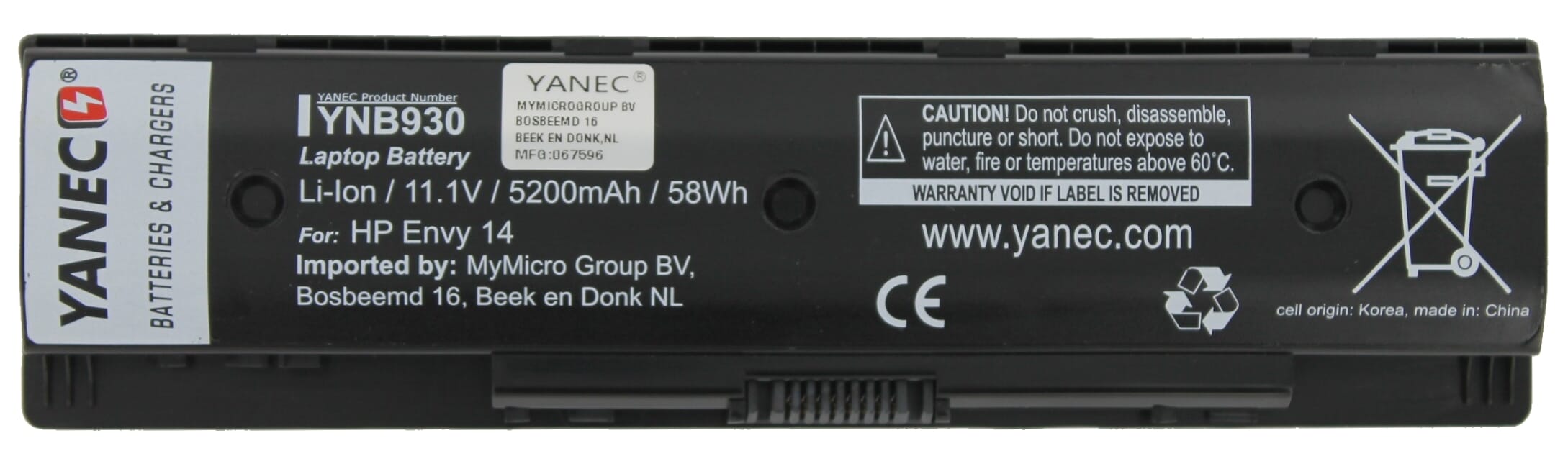 Yanec laptop accu 5200mAh