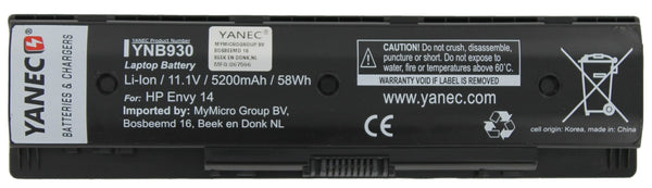 Yanec laptop accu 5200mah