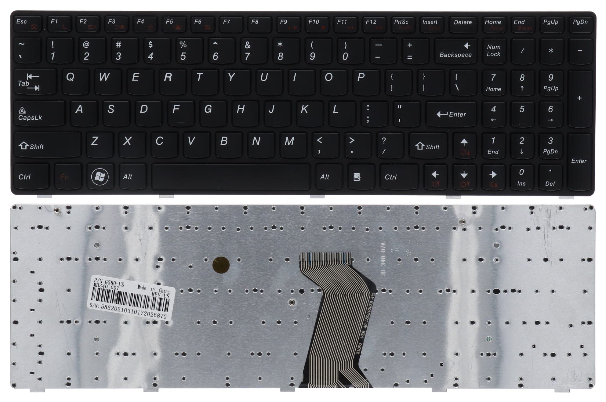 Vervanging RepPar Laptop Toetsenbord Qwerty US voor Lenovo