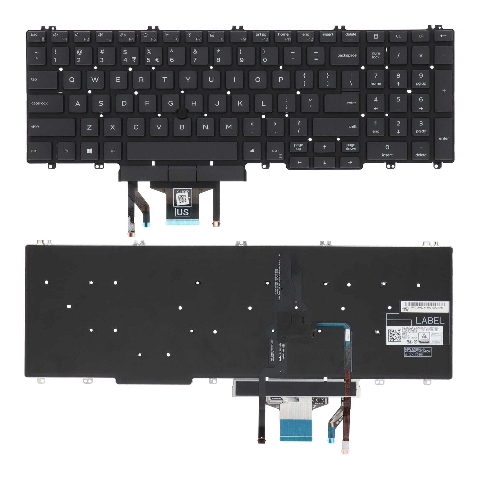 Dell laptop toetsenbord qwerty us + achtergrondverlichting