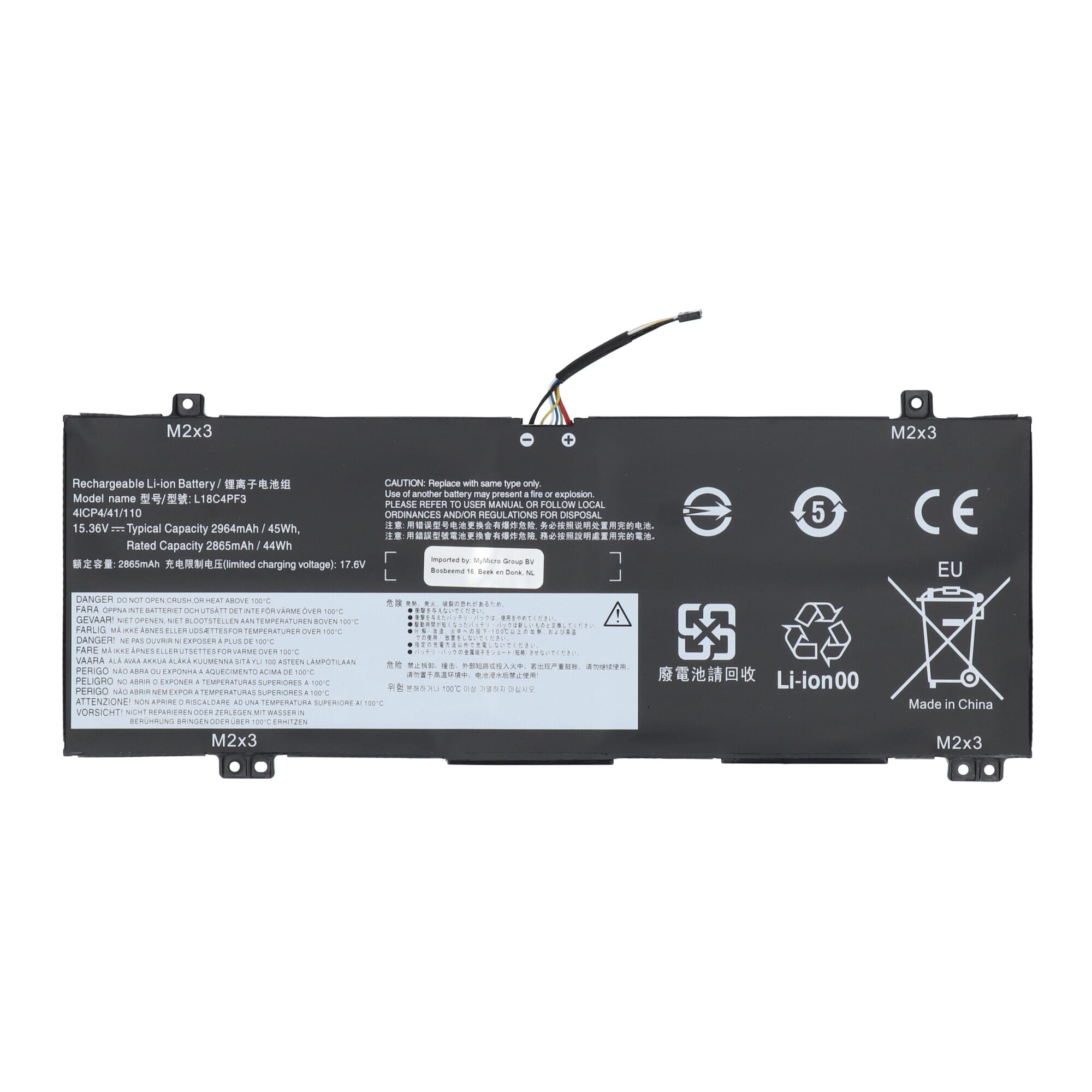 Vervangende laptopaccu 2850 mAh
