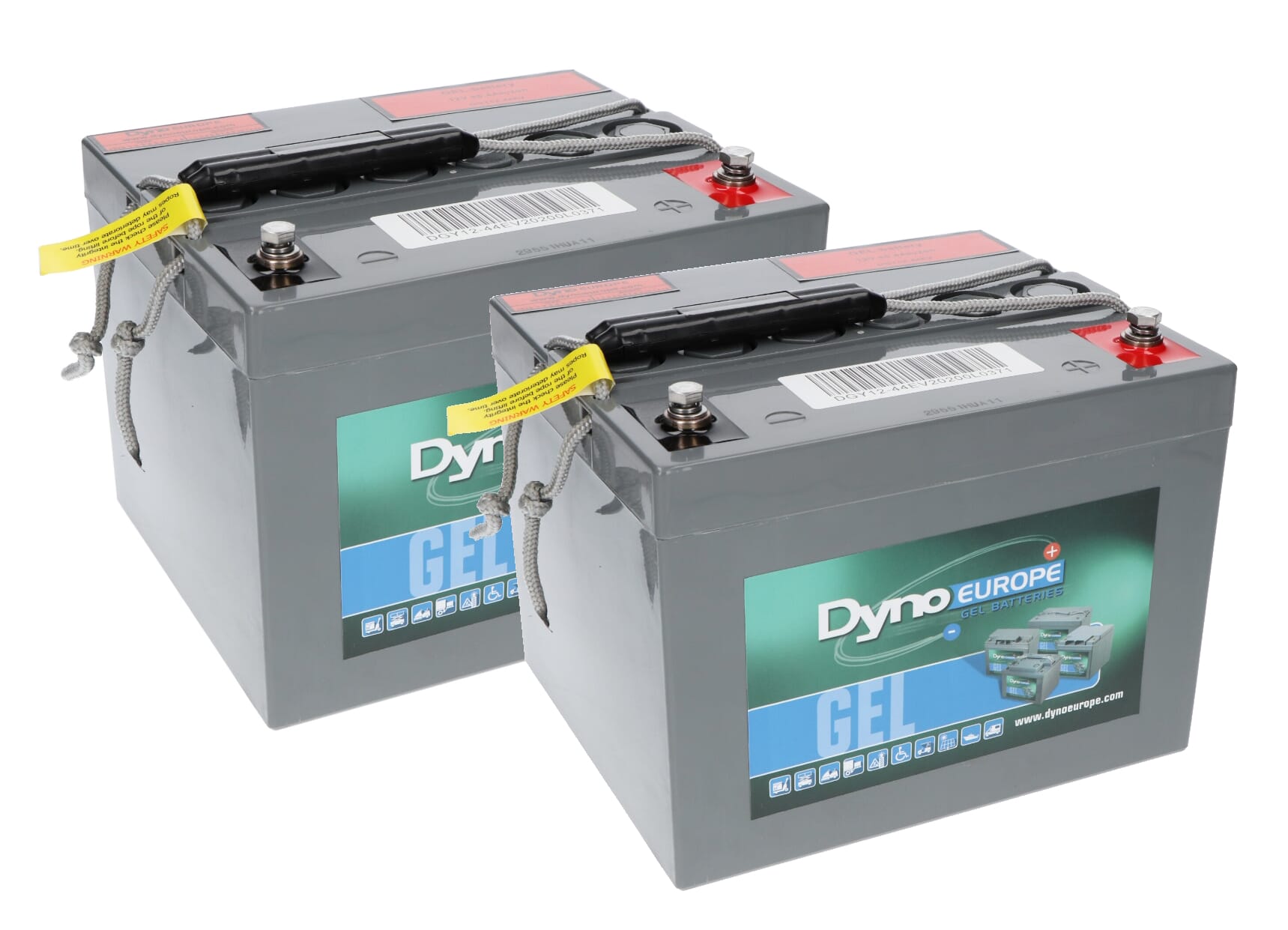Dyno gel accu 12v 44ah vervangingsset (excl. kabels)
