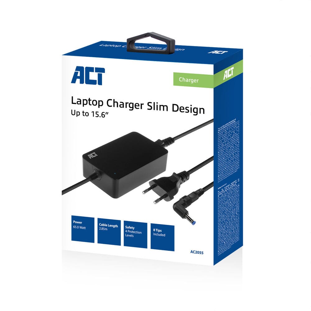 Act laptopoplader ac3310 zwart 45 x 180 mm