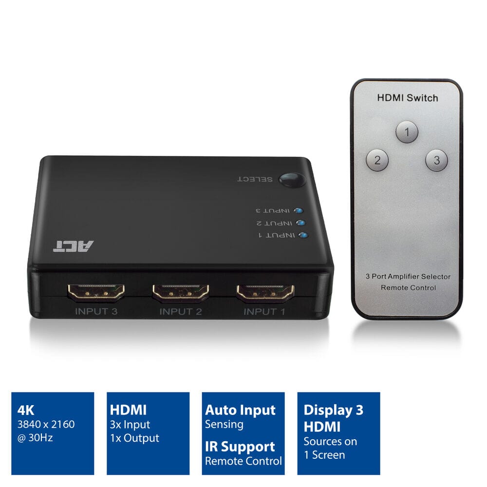 Act 4k HDMI-schakelaar 3x1