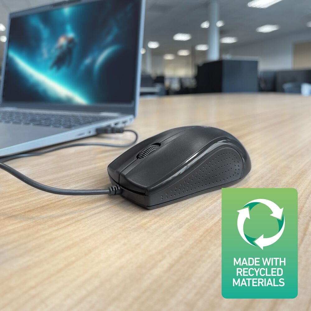 Bekabelde optische muis van normaal formaat, 1000 dpi, stille klik