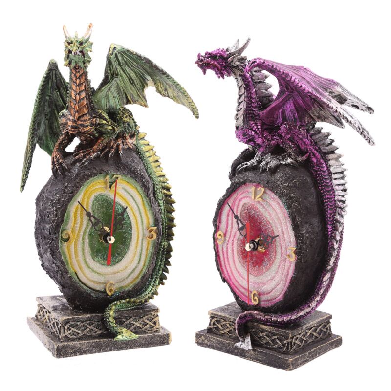 Geode draak mantel klok