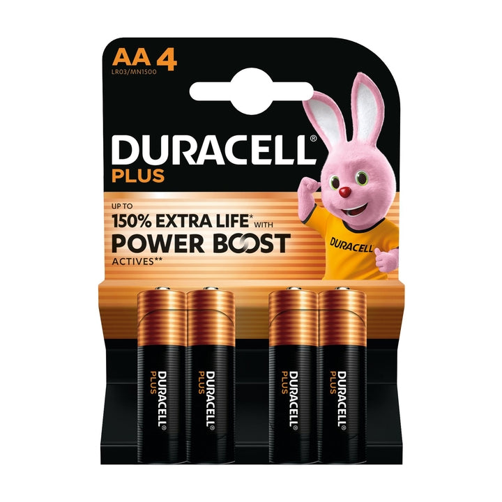 Duracell plus aa batterij lr6 mn1500 1,5v<br> kaart a 4 stuks