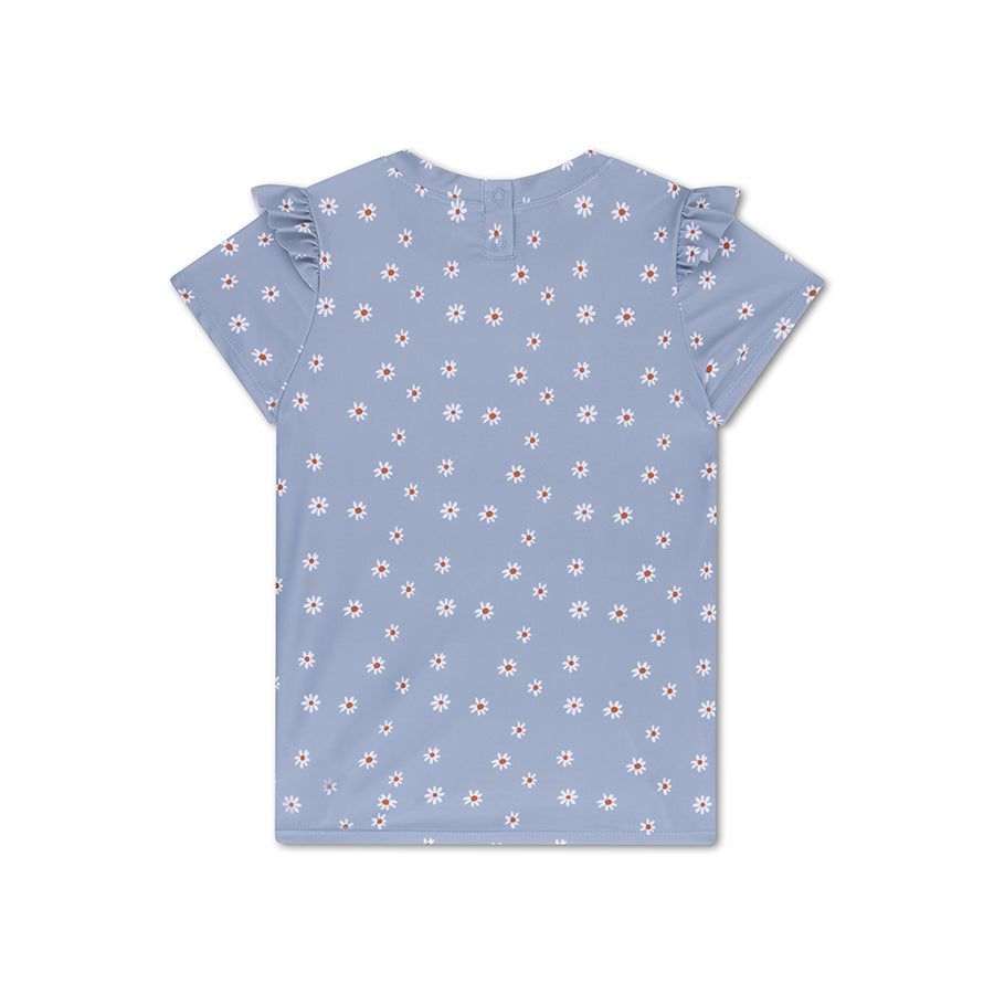 Madeliefjebloem | blauw uv zwemshirt met korte mouwen