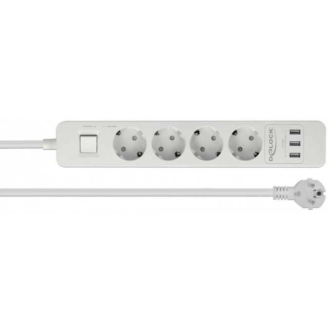 DeLOCK DeLOCK 4-weg stekkerdoos met USB-poorten