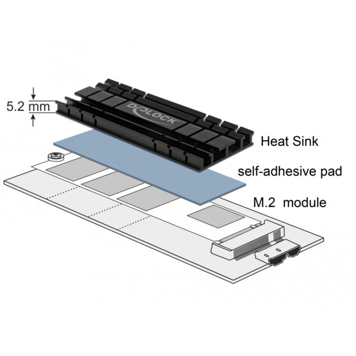 DeLOCK DeLOCK Heatsink plat 70 mm voor M.2 module
