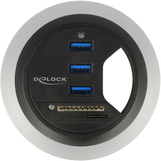 DeLOCK DeLOCK In-Desk Hub 3-poorts USB 3.0 + 2-slot SD-kaartlezer