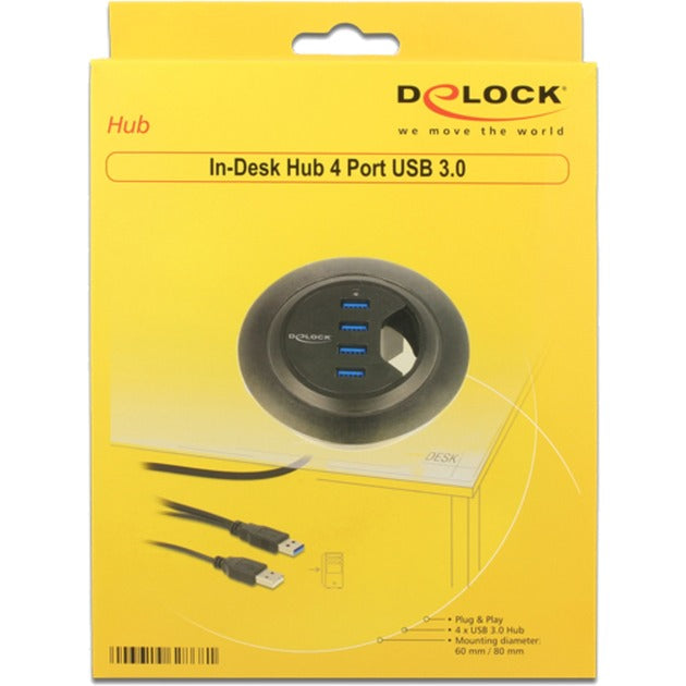 DeLOCK DeLOCK In-Desk Hub 4-poorts USB 3.0