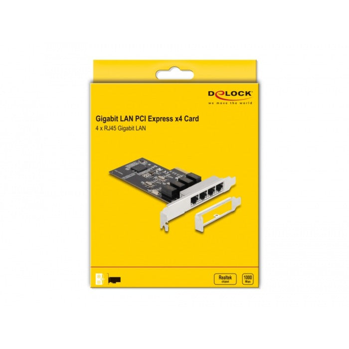DeLOCK DeLOCK PCI Express x4-kaart 4 x RJ45 Gigabit LAN