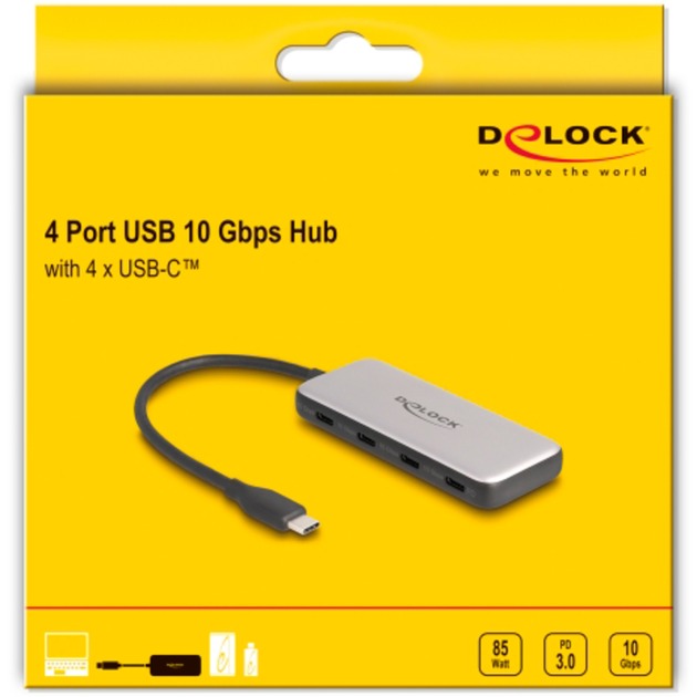 DeLOCK DeLOCK USB 10 Gbps USB Type-C Hub + 4 x USB Type-C vrouwelijk