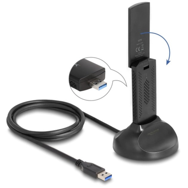 Delock wi-fi 6e dual band wlan usb adapter ax3000 wlan adapter (zwart)