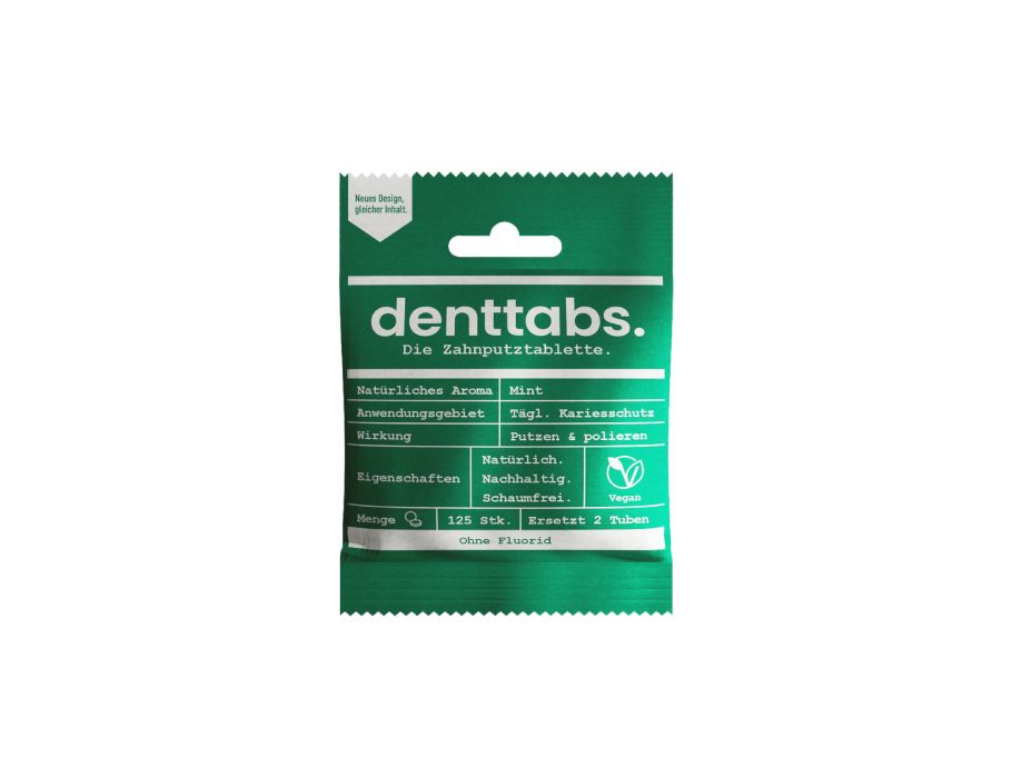 Dettabs tandpasta tabletten - zonder fluor - munt