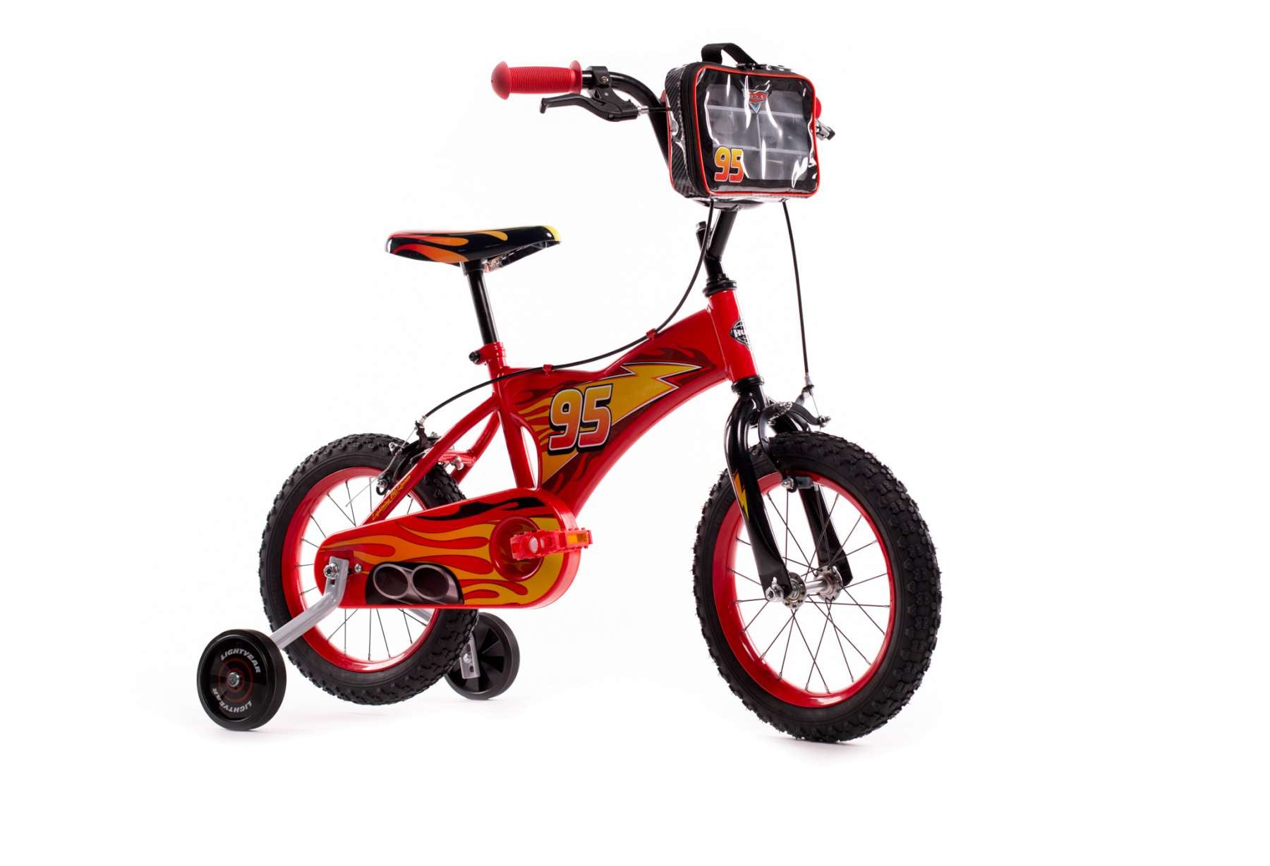 Disney autos disney cars kinderfiets - jongens - 14 inch - rood - twee handremmen