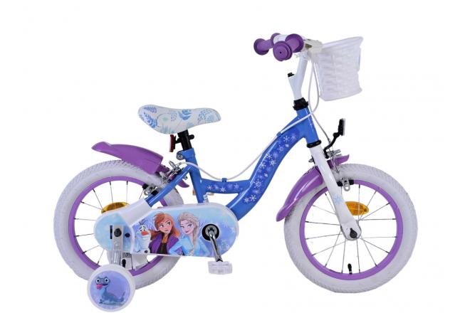 Disney Frozen 2 Kinderfiets Meisjes 14 inch Blauw Paars Twee handremmen