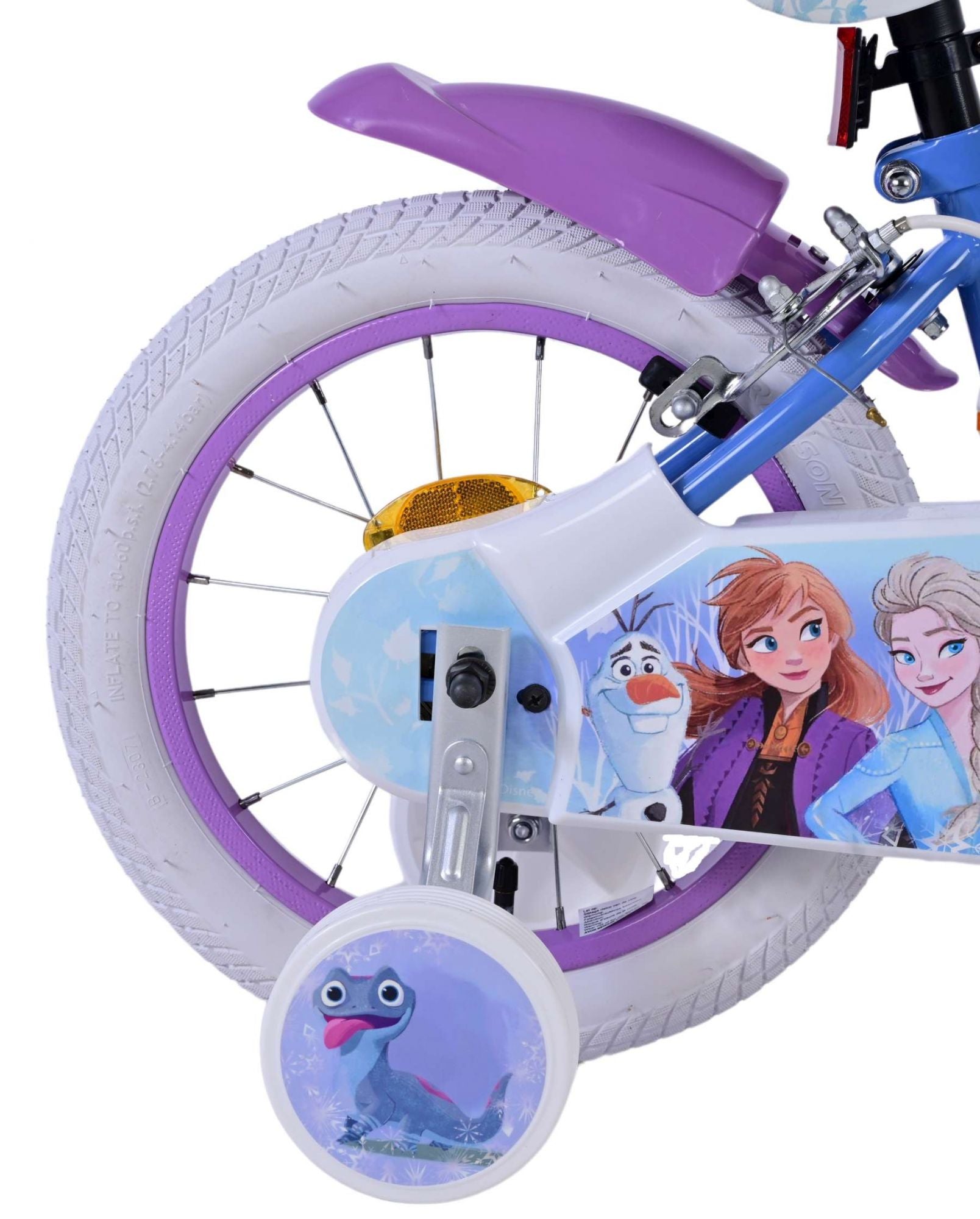 Disney Frozen 2 Kinderfiets Meisjes 14 inch Blauw Paars Twee handremmen