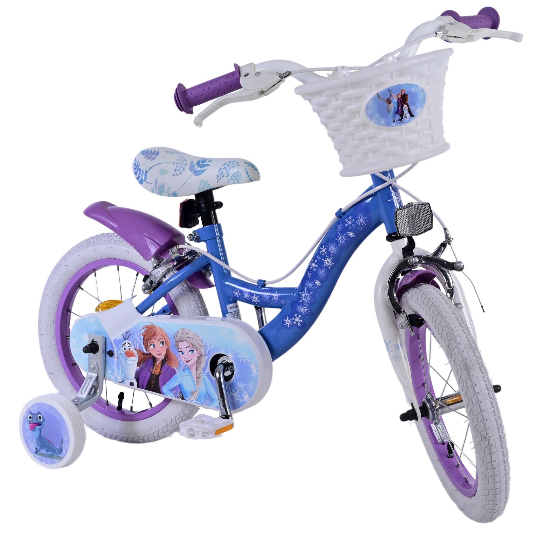 Disney Frozen 2 Kinderfiets Meisjes 14 inch Blauw Paars Twee handremmen