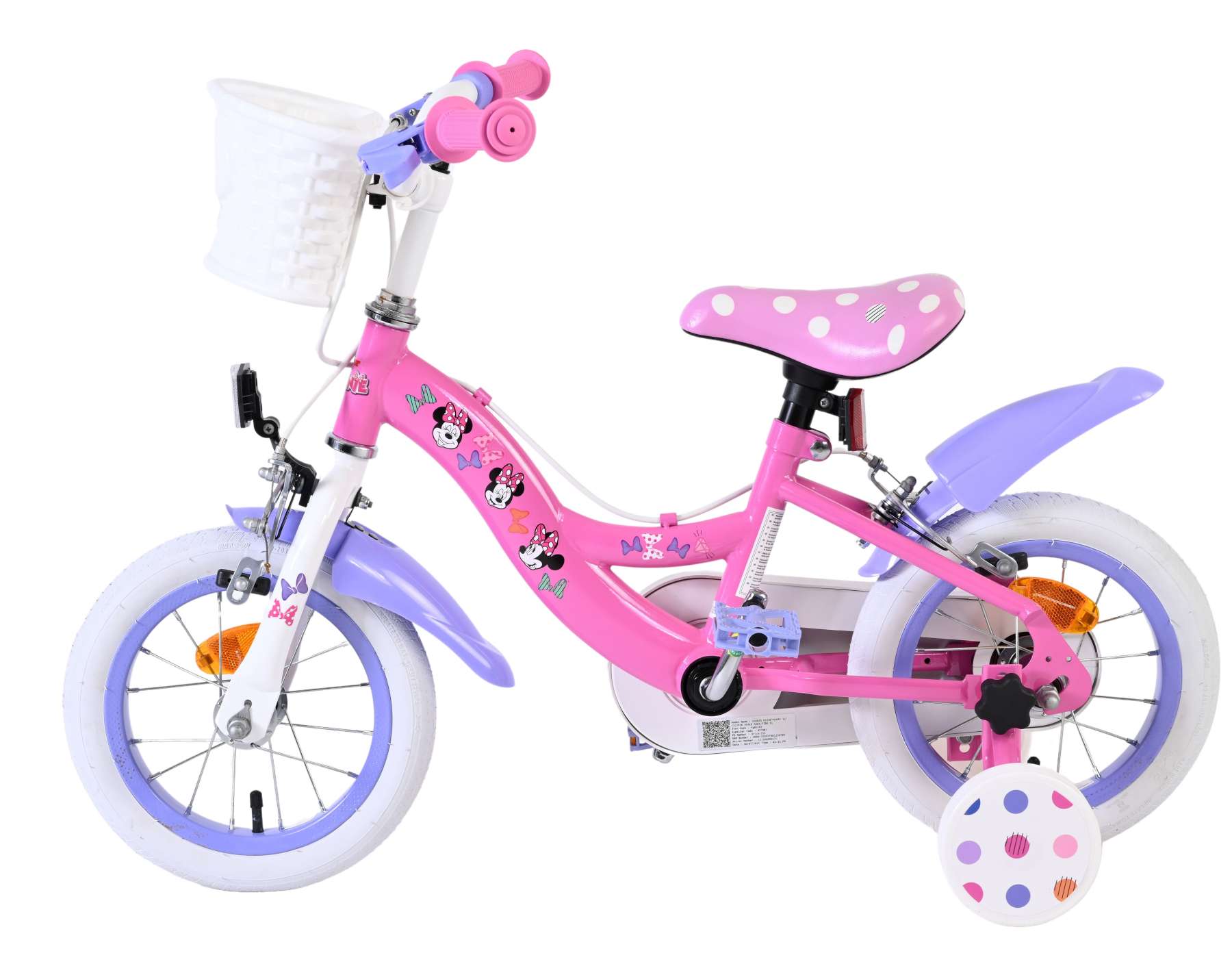 Disney minnie cutest ever! kinderfiets - meisjes - 12 inch - roze - twee handremmen