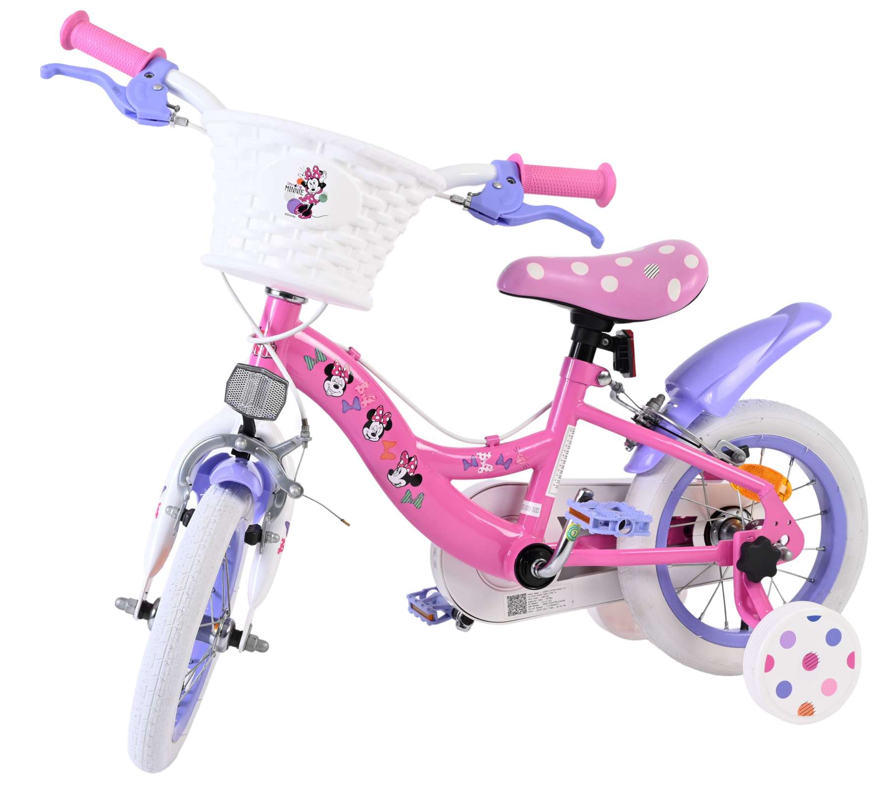 Disney minnie cutest ever! kinderfiets - meisjes - 12 inch - roze - twee handremmen