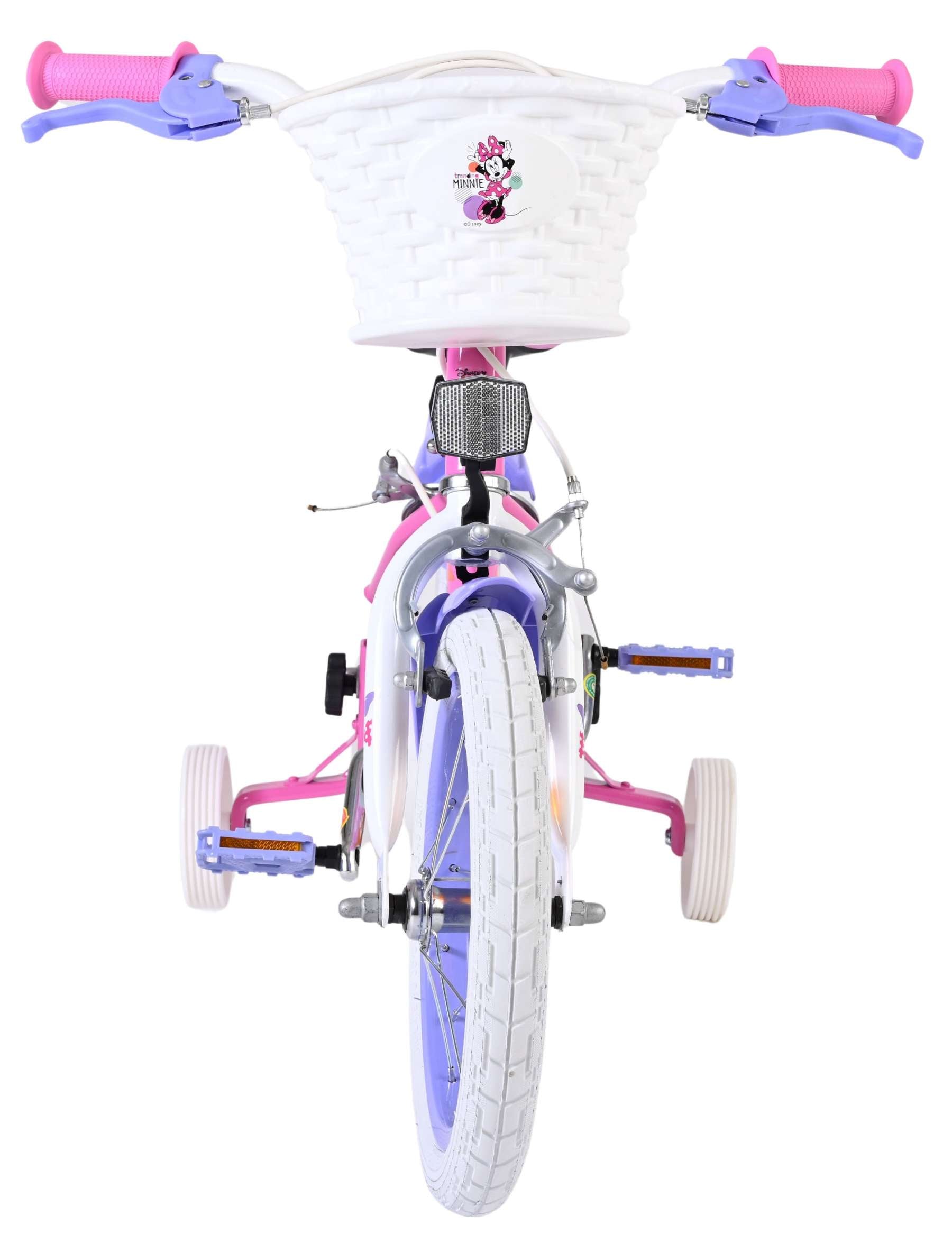 Disney minnie kinderfiets - meisjes - 14 inch - roze - twee handremmen