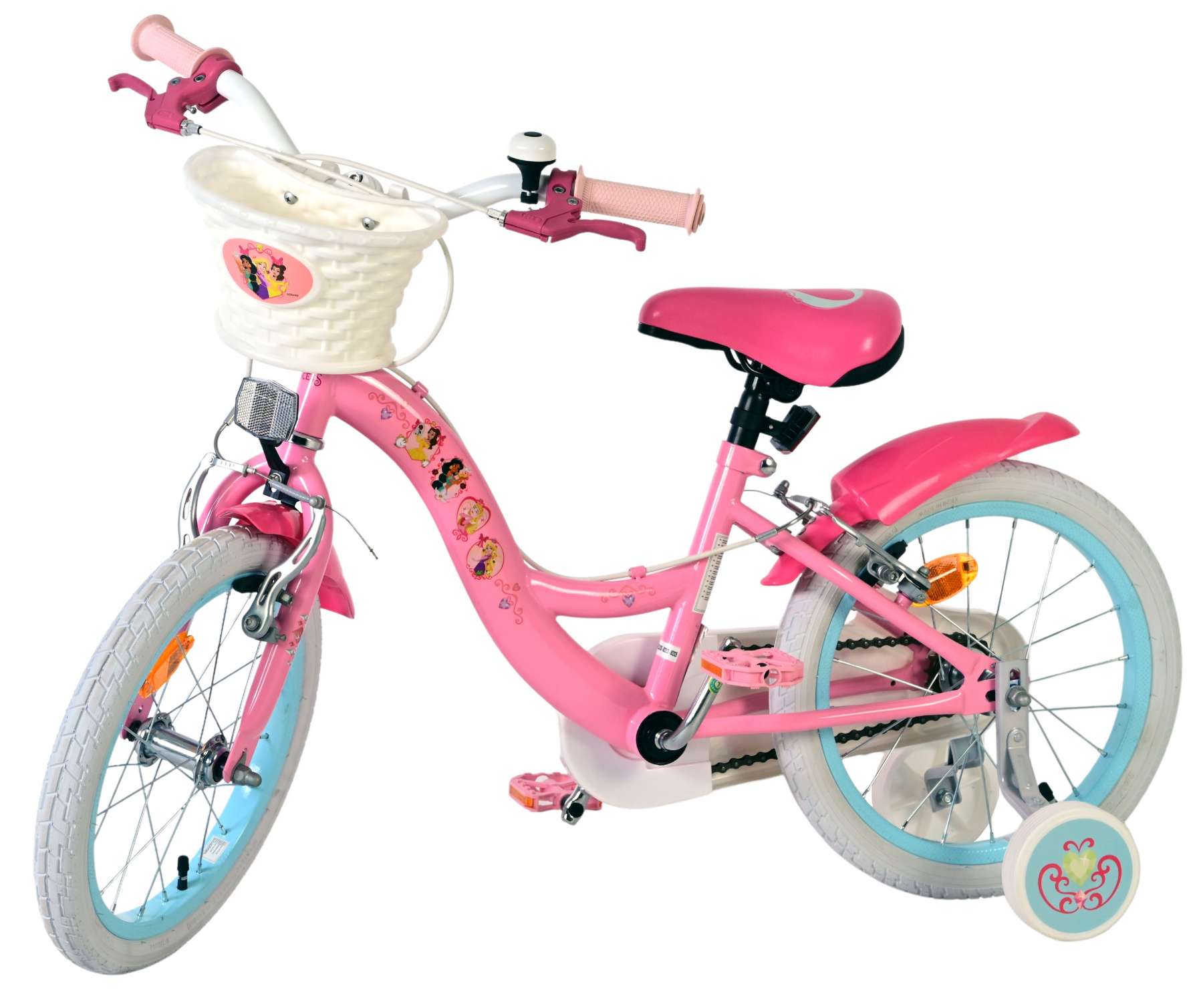 Disney prinzessin disney princess kinderfiets - meisjes - 16 inch - roze - twee handremmen