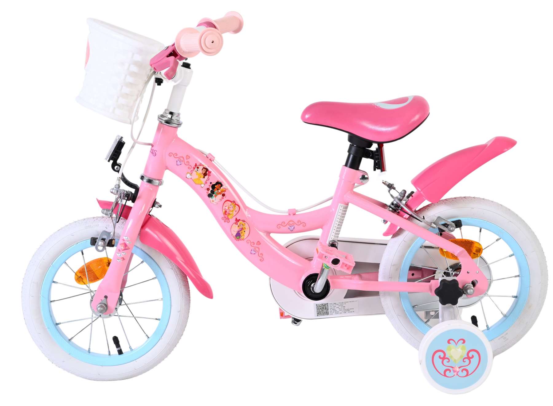 Disney prinzessin disney princess kinderfiets - meisjes - 12 inch - roze - twee handremmen