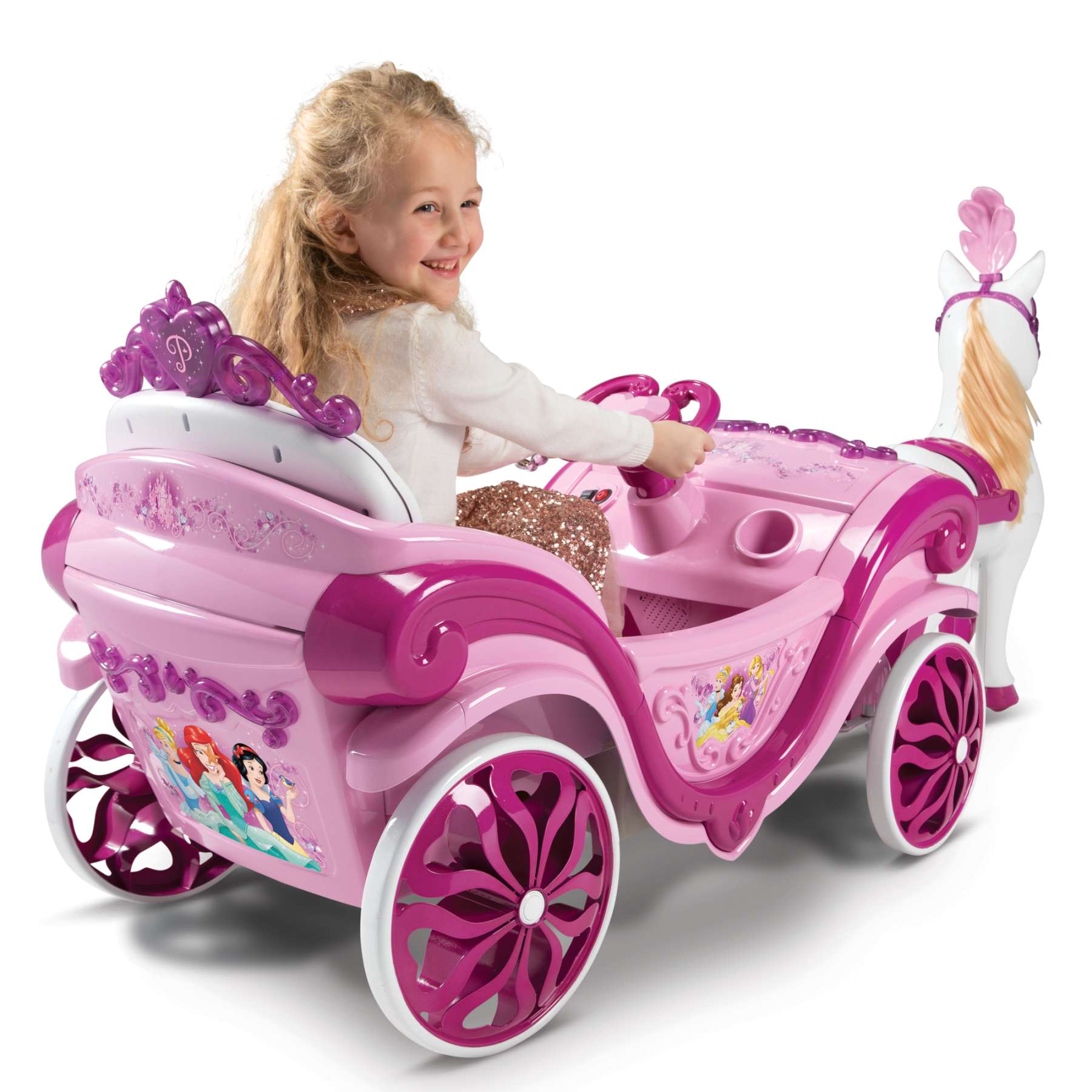 Disney prinzessin disney princess paard met koets - elektrische ride-on