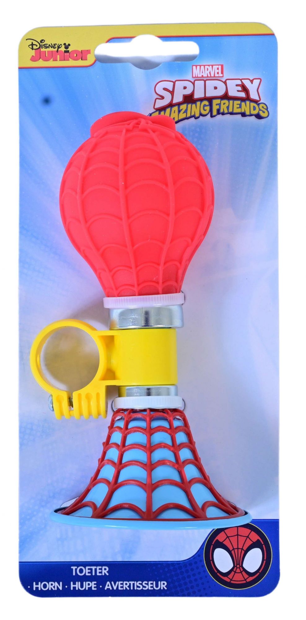 Spidey en zijn geweldige vrienden fietstoeter - jongens - rood blauw geel