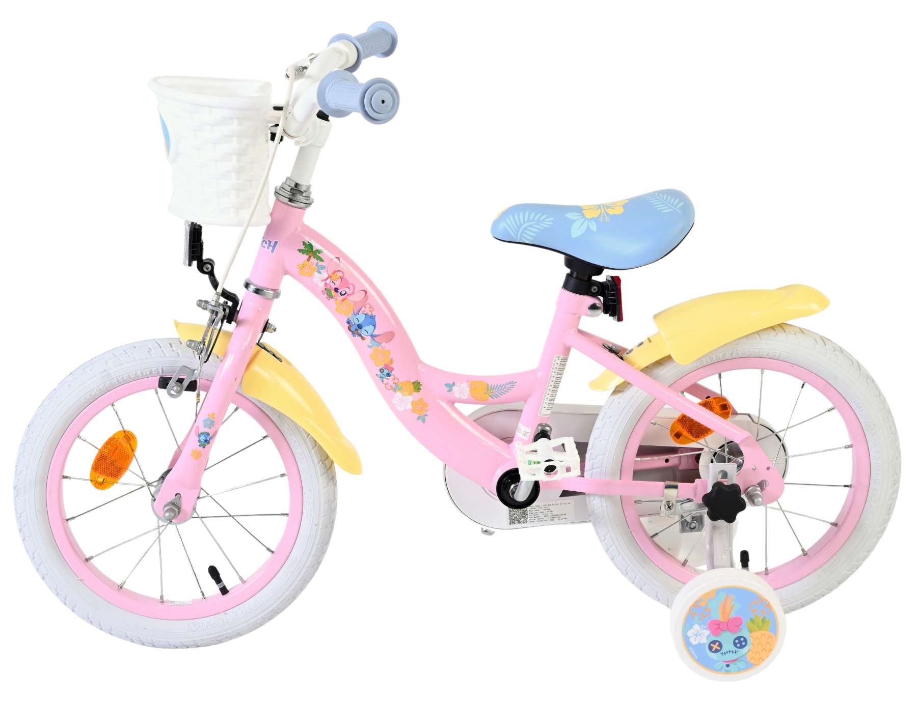 Stich disney stitch kinderfiets - meisjes - 14 inch - roze