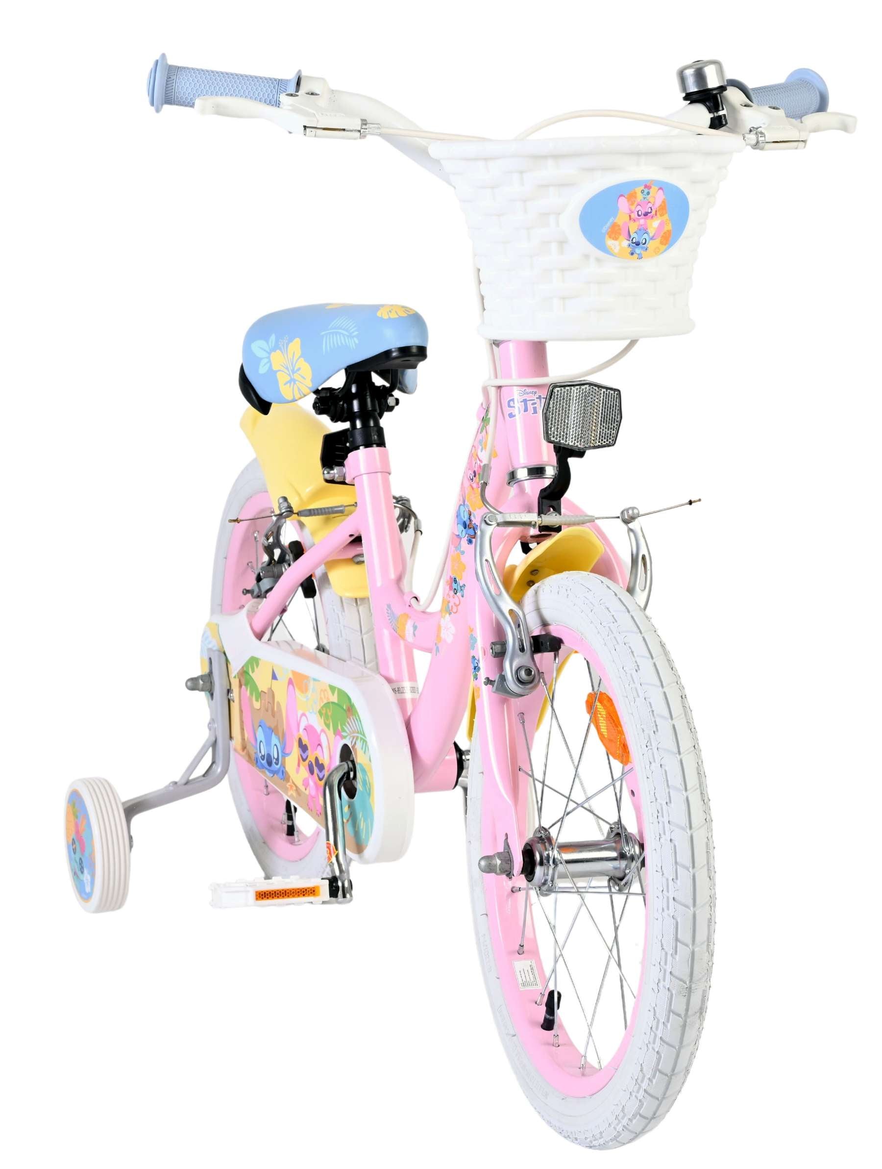 Stich disney stitch kinderfiets - meisjes - 16 inch - roze - twee handremmen
